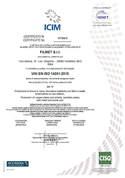 certificato ICIM - Filmet snc